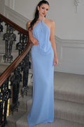 Creative Sleeveless Halter Backless High-Waist Maxi Dress