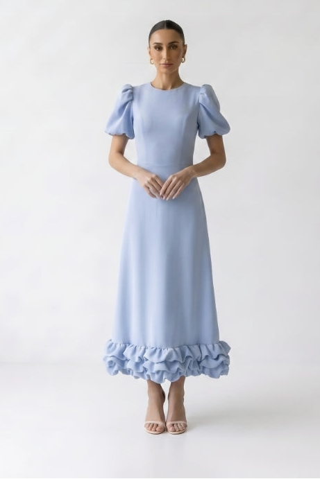 < img src="https://www.berynea.com/" 
       alt="Blue Puff Sleeve Ruffle Hem Midi Dress | Wedding Guest Formal Dress | Berynea" 
       loading="lazy" />