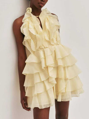 Butter Tiered Ruffle Mini Dress