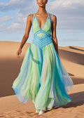 Tie Dye Exra Large Hem Chiffon Cami Dresses Summer
