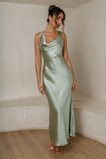 Cassandra Cowl Neck Maxi Dress - Pistachio