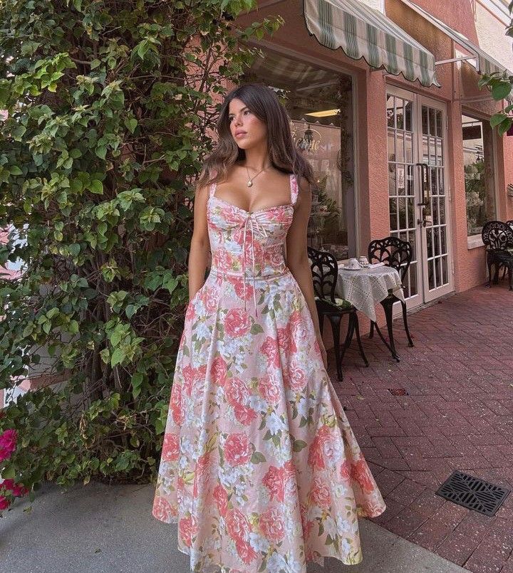 Modest A line Floral Ankle Length Formal Prom Gown Summer Wedding Guest Dress Bridal Guest Dresses