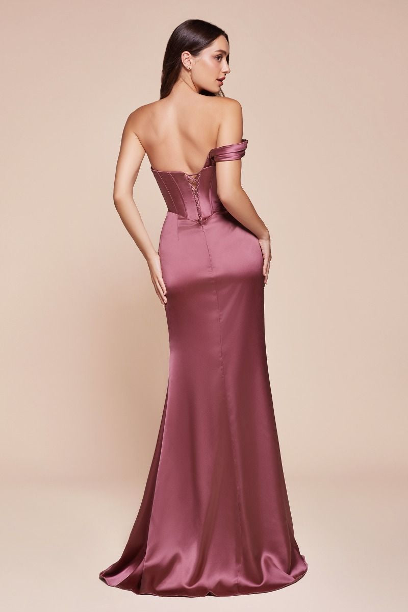 Minimal Chic Mauve Pink Bodycon High Slit Maxi Dress