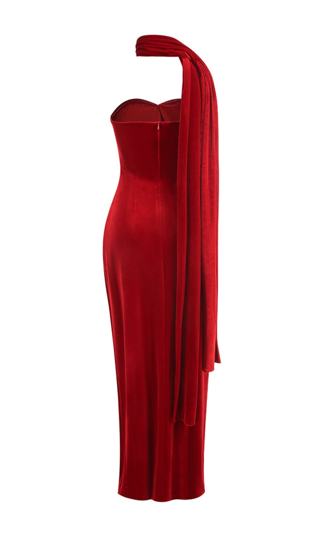 Burgundy Velvet Party Dress