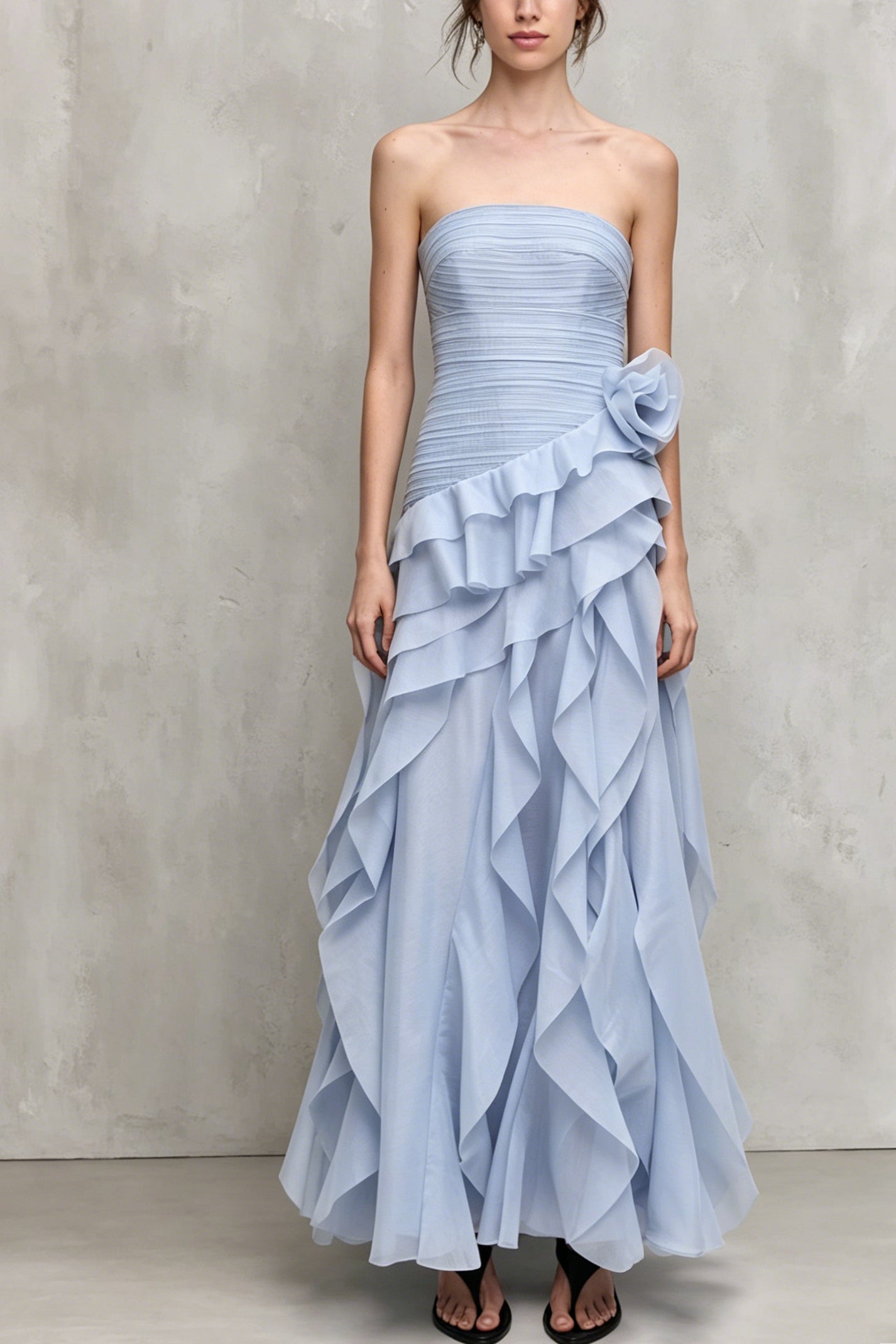 Elegant Formal Evening Gown   Maxi Dress Blue