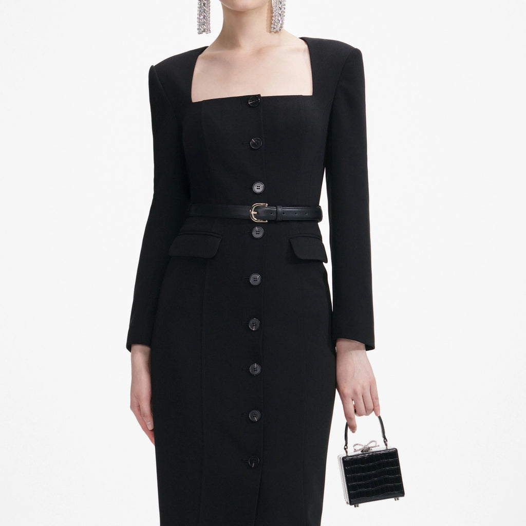 <img src="https://www.beryn-boutique.com/" 
       alt="Women's Black Long Sleeve Square Neck Midi Dress, Slim Fit Button Front Formal Dress for Bridesmaid Business Party Interview" 
       loading="lazy" />