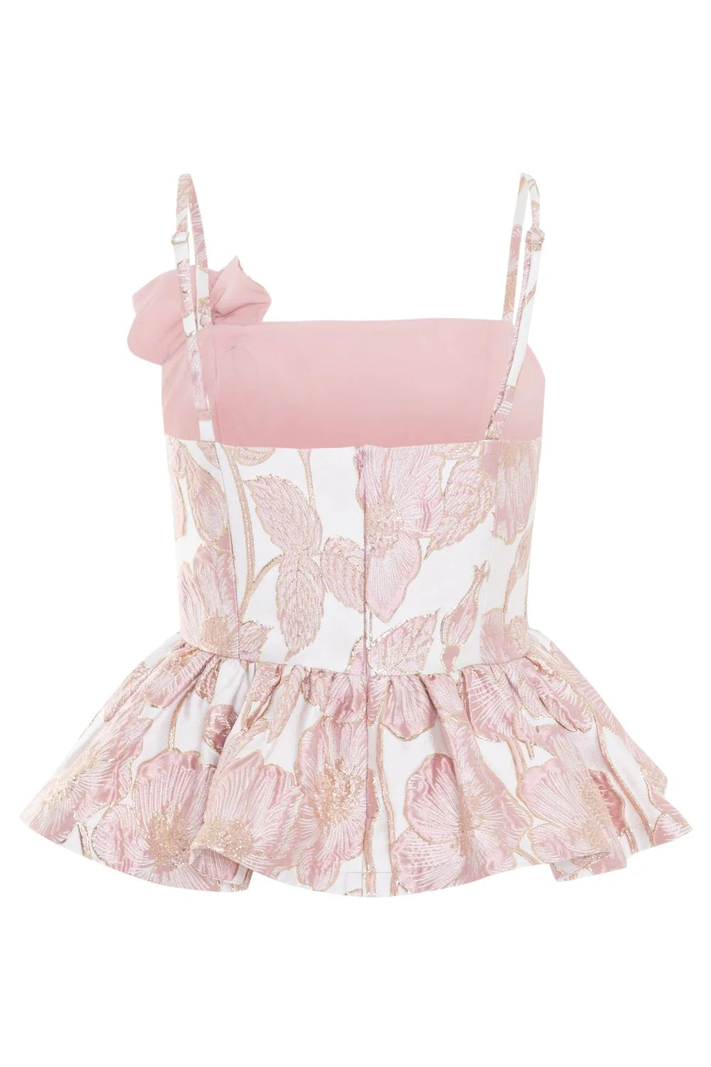 Women's Pink  Floral Jacquard Top