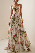 Floral Print Spaghetti Strap Maxi Dress