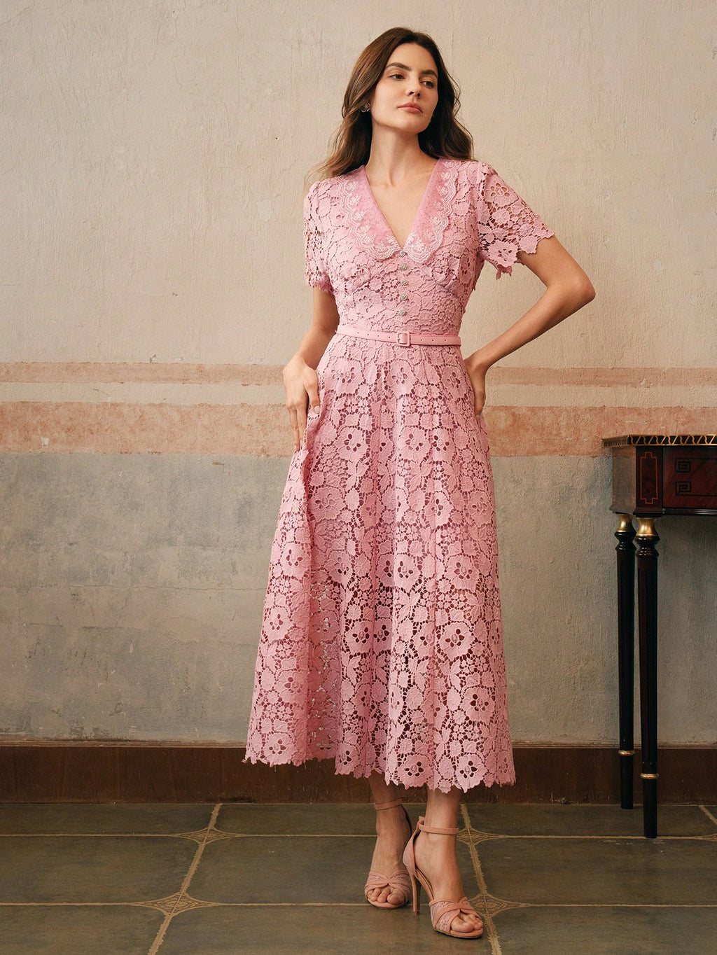 <a href="https://beryn-boutique.com/dress">
<img src="xxx.jpg" alt=<"Women Pink Lace Midi Dress with V Neck, Short Sleeve & Belted Waist">
</a>
