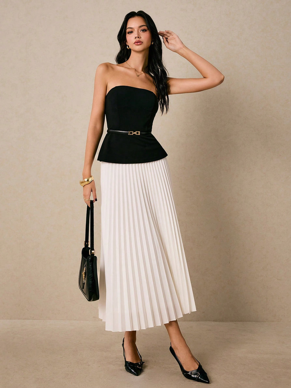 Women Two Pieces Suit Black Vacation Set