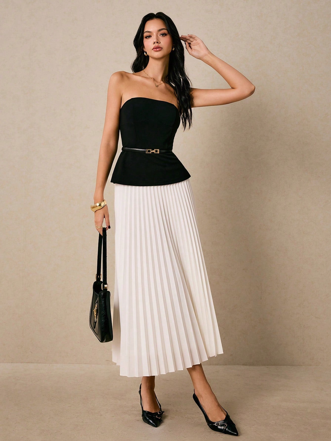 Women Two Pieces Suit Black Vacation Set