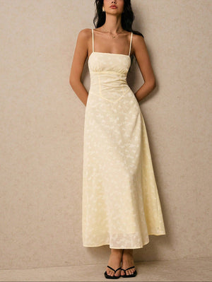 Lace-Up Backless Romantic Maxi Dress