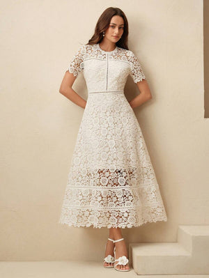 Elegant Lace Patchwork Splice Dress