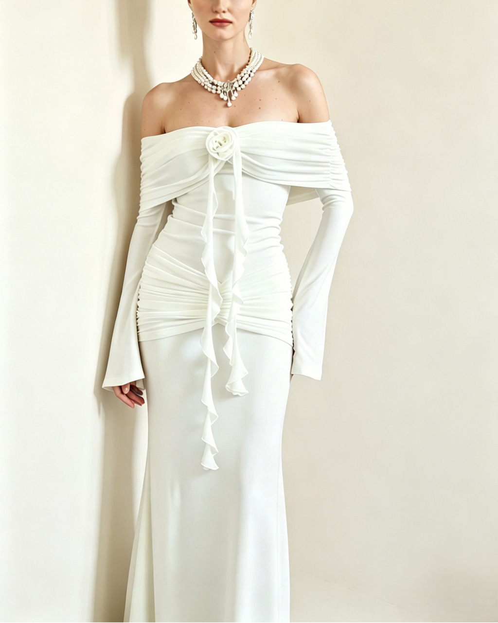 Minimalist  Off Shoulder Maxi Dres