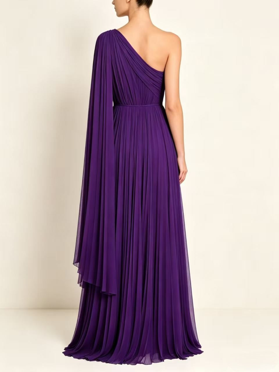Purple Chiffon Evening Gown