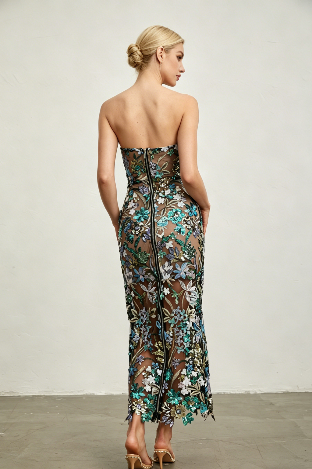 Elegant Midi Dress For Party & Wedding