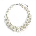 Double-Row Pearl Crystal Cluster Necklace