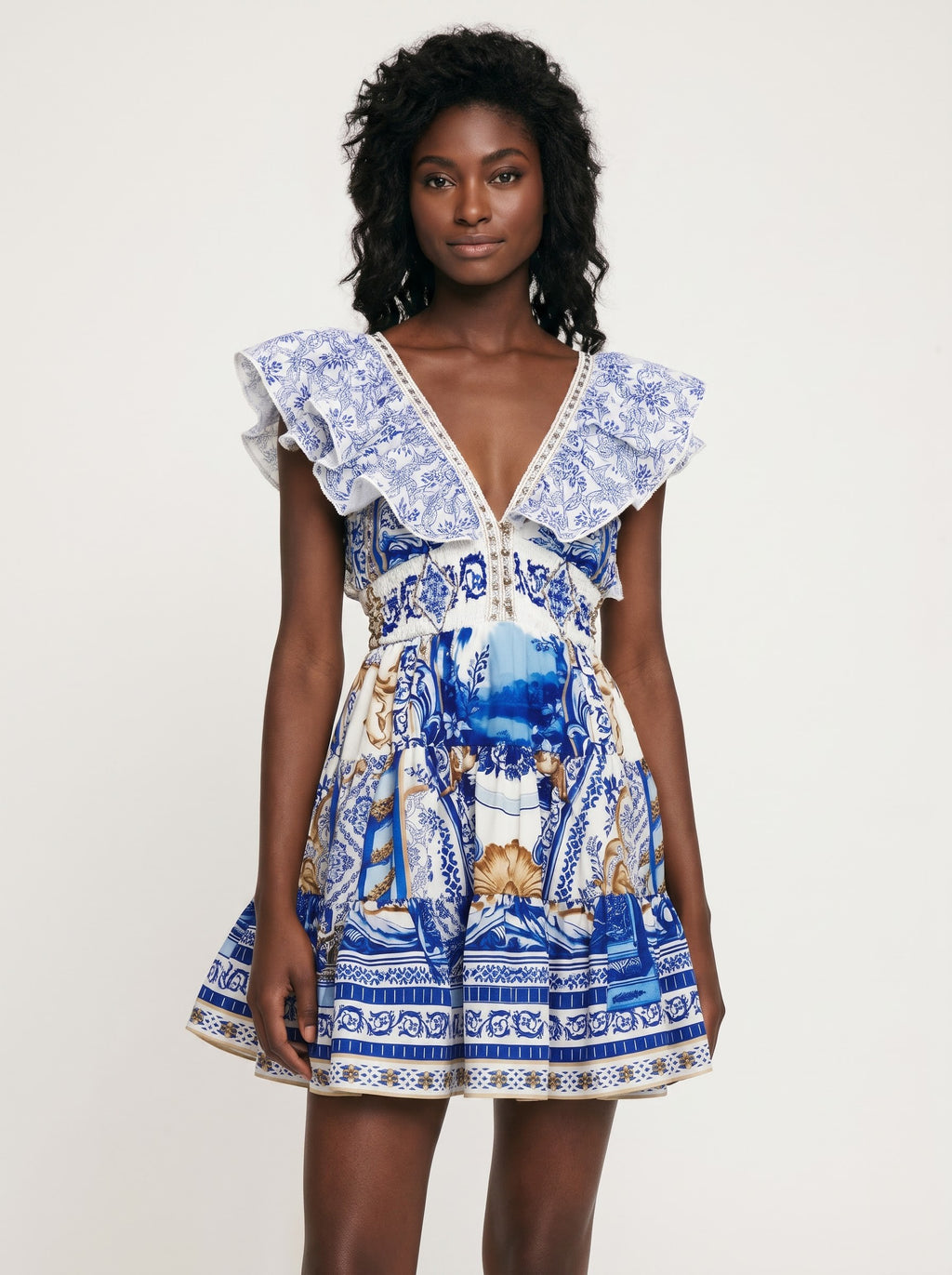 Legeres Resort-Minikleid mit Blumenmuster