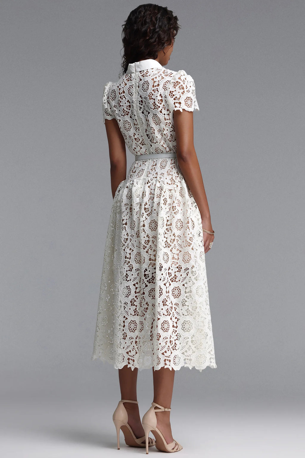White Floral Lace Maxi Dress | Berynea