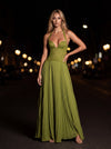 Emerald Glow Halter Pleated Maxi Dress