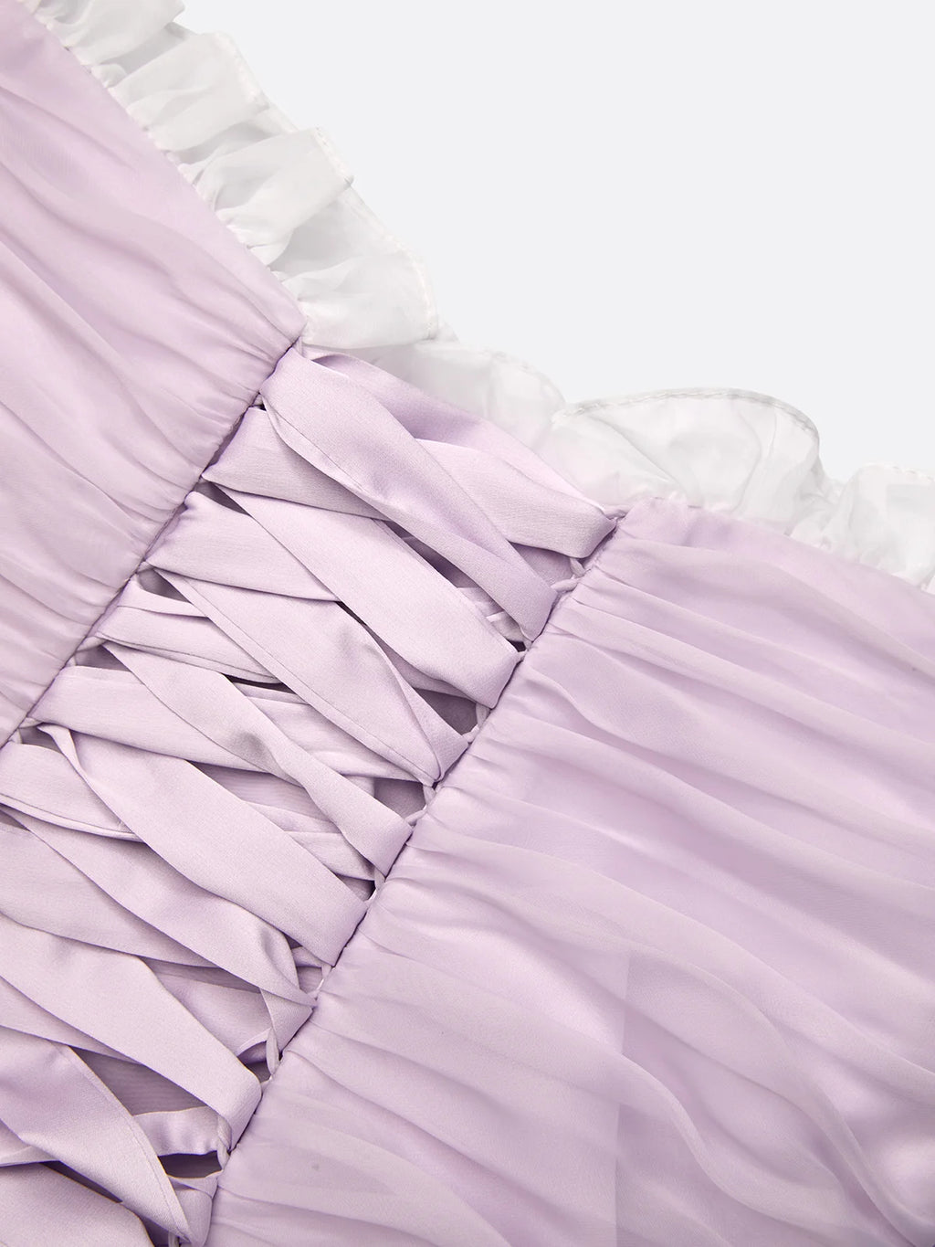 Romantic Off-Shoulder Pleated Occasion Dress in Lavender