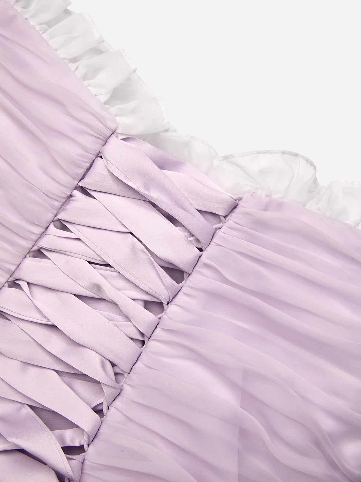 Romantic Off-Shoulder Pleated Occasion Dress in Lavender
