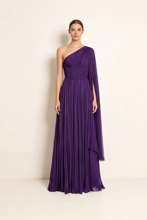 Purple Chiffon Evening Gown