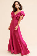 Ruffled Open-Back Maxi Dress