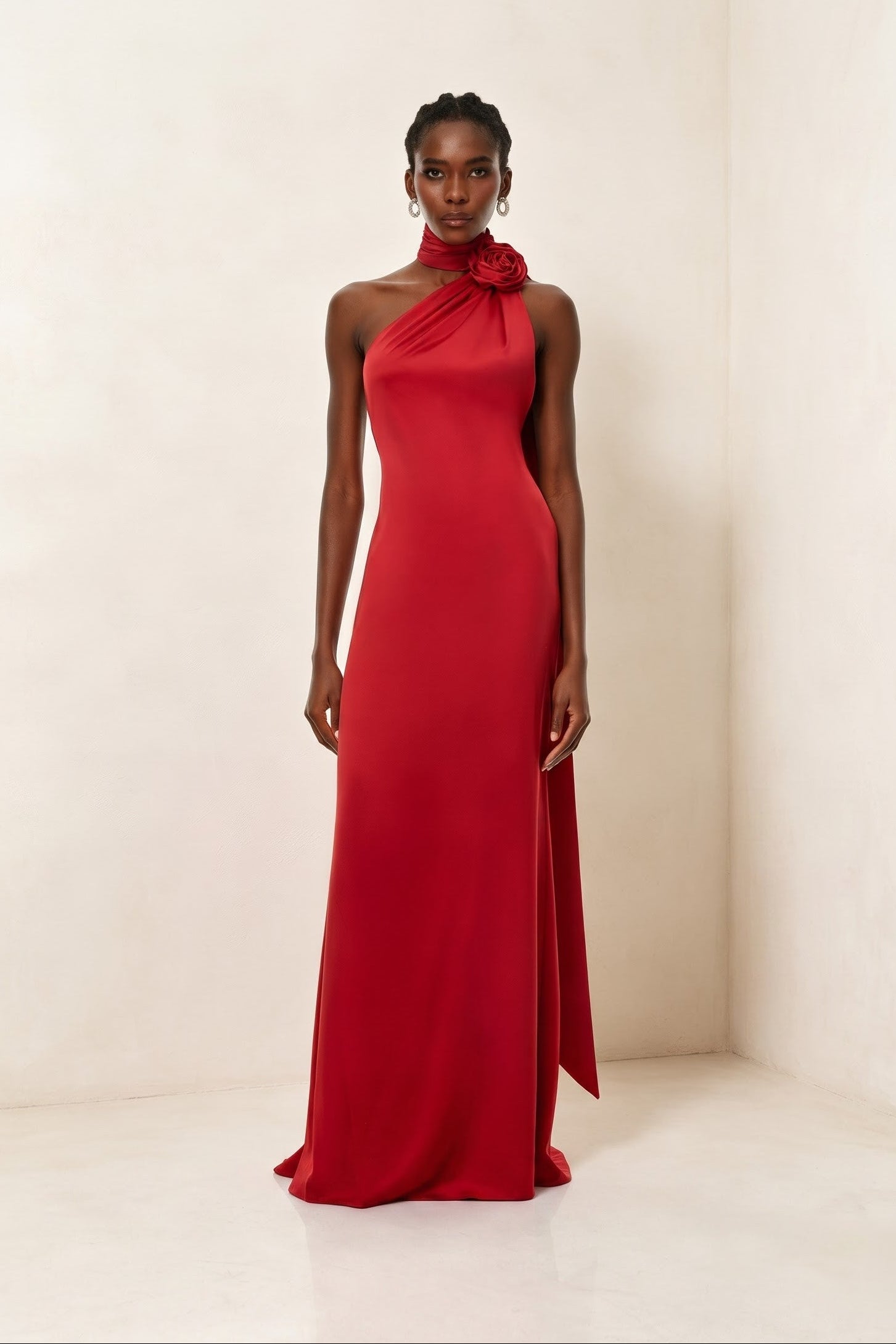 Satin Off Shoulder Evening Dress For Wedding & Banquet