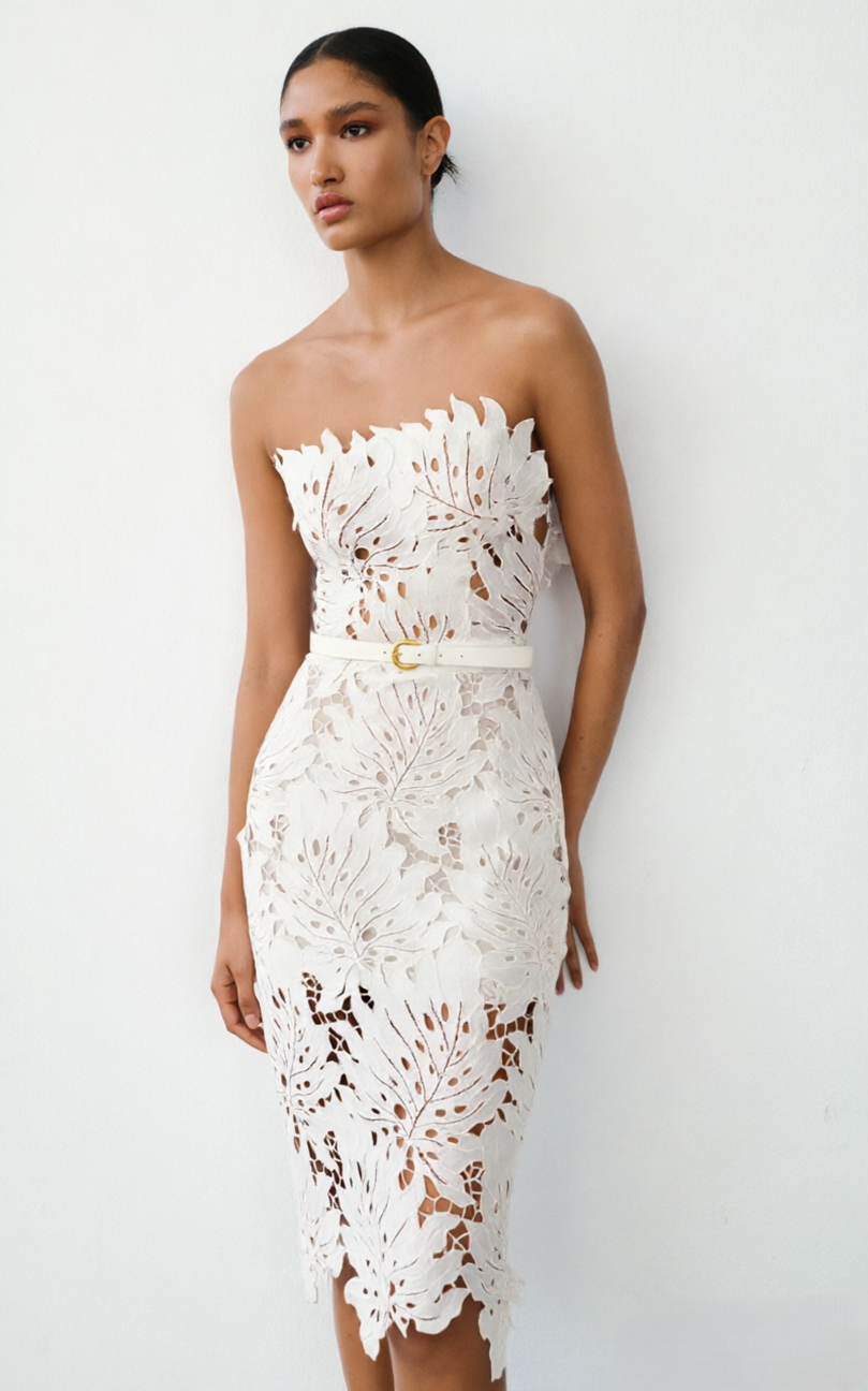 Elegant Ruffle Hollow Out Maxi Dress