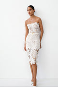 Elegantes, ausgehöhltes Maxi-Kleid mit Rüschen