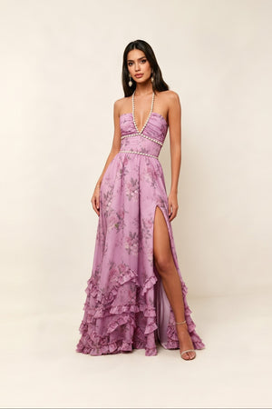 Klassisches ärmelloses Blumenkleid