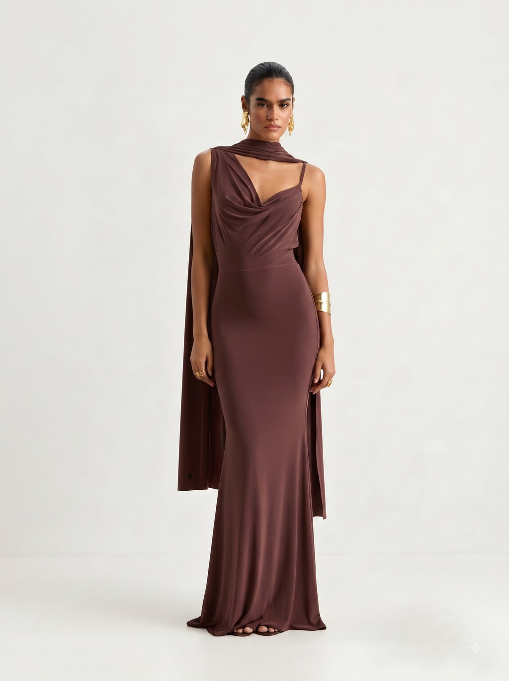 Trendiges Kleid mit tiefem V-Ausschnitt und Schleifen