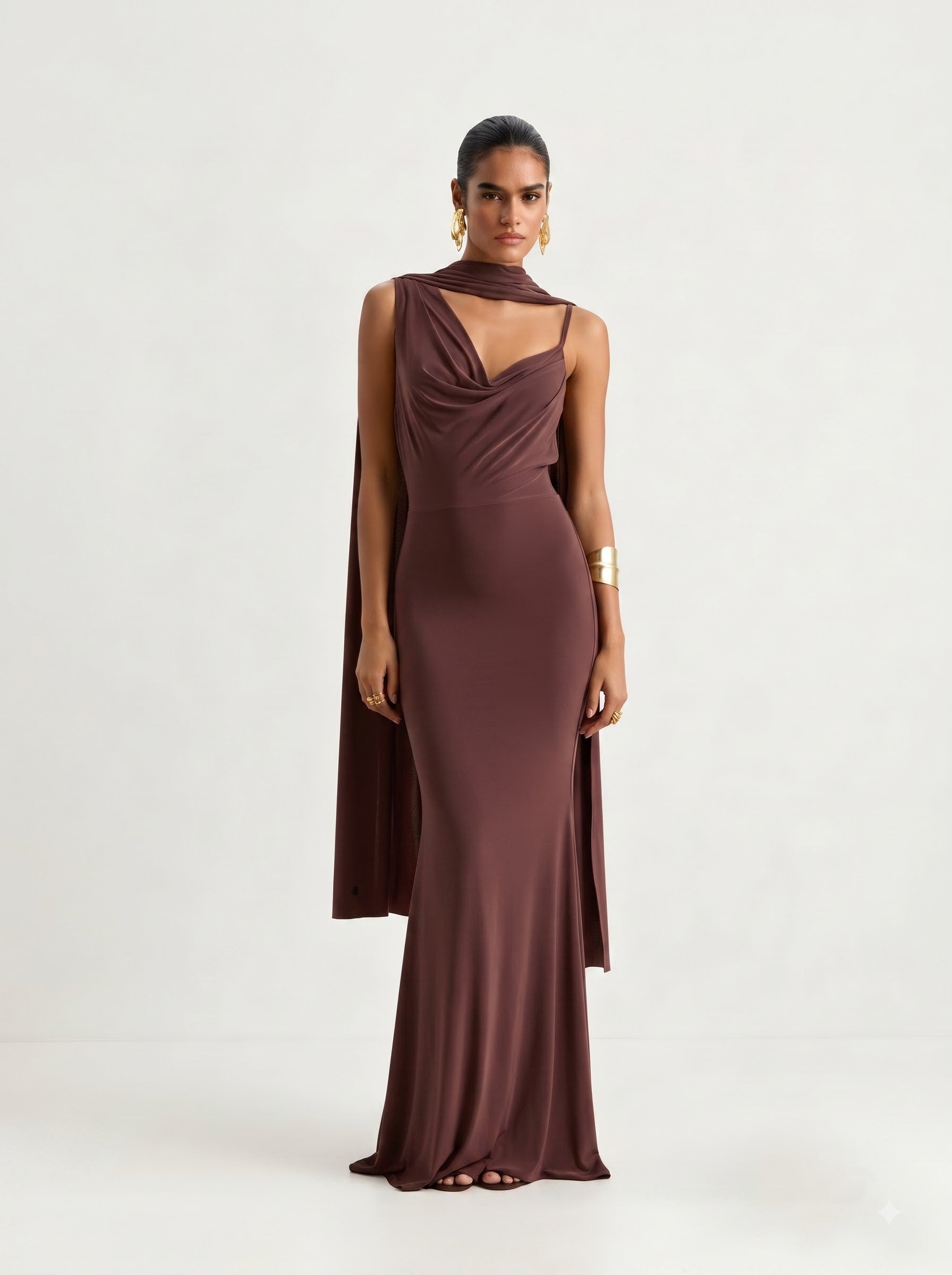 Trendiges Kleid mit tiefem V-Ausschnitt und Schleifen