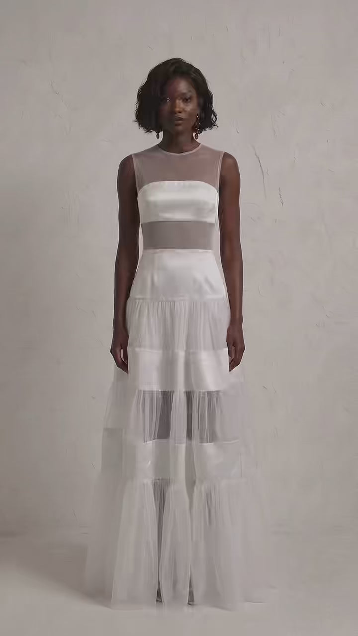 Mesh Maxi Dress Wedding Guest Gown